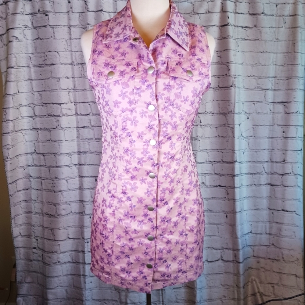 Storia Farrah Shimmer Mini Dress Lavender Sz L